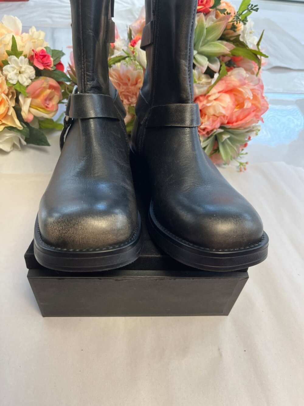 Steve Madden Brixton Harness Moto Boots Black Leather Upper Size 7 - Picture 12 of 15